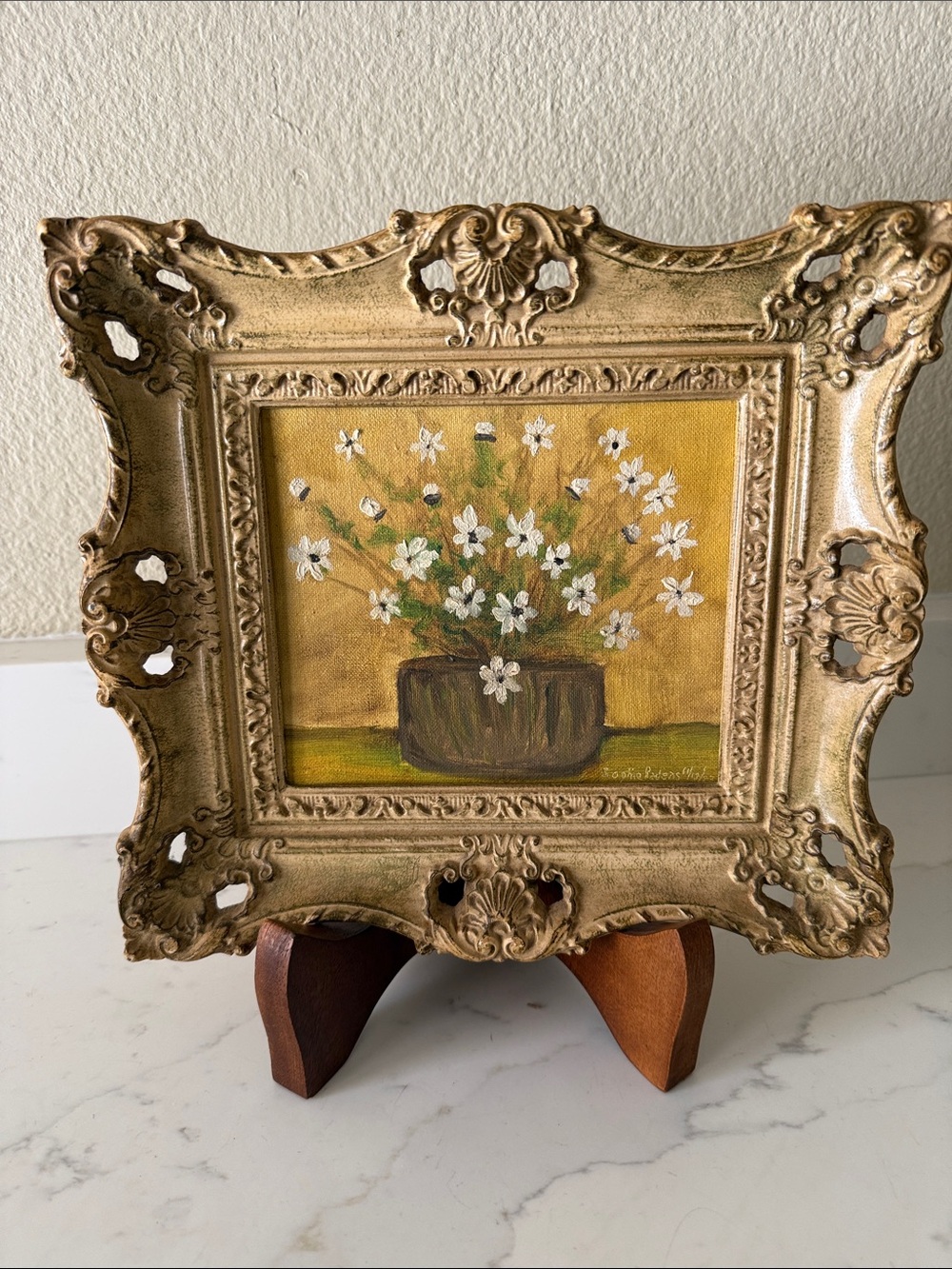 Vintage Hand Painted Picture Signed in Frame